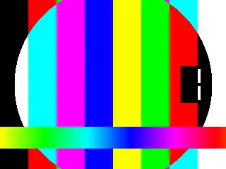 Matching generated color test pattern from the MP4 output at one second.