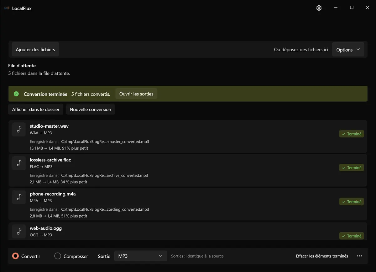 État de fin localisé dans LocalFlux