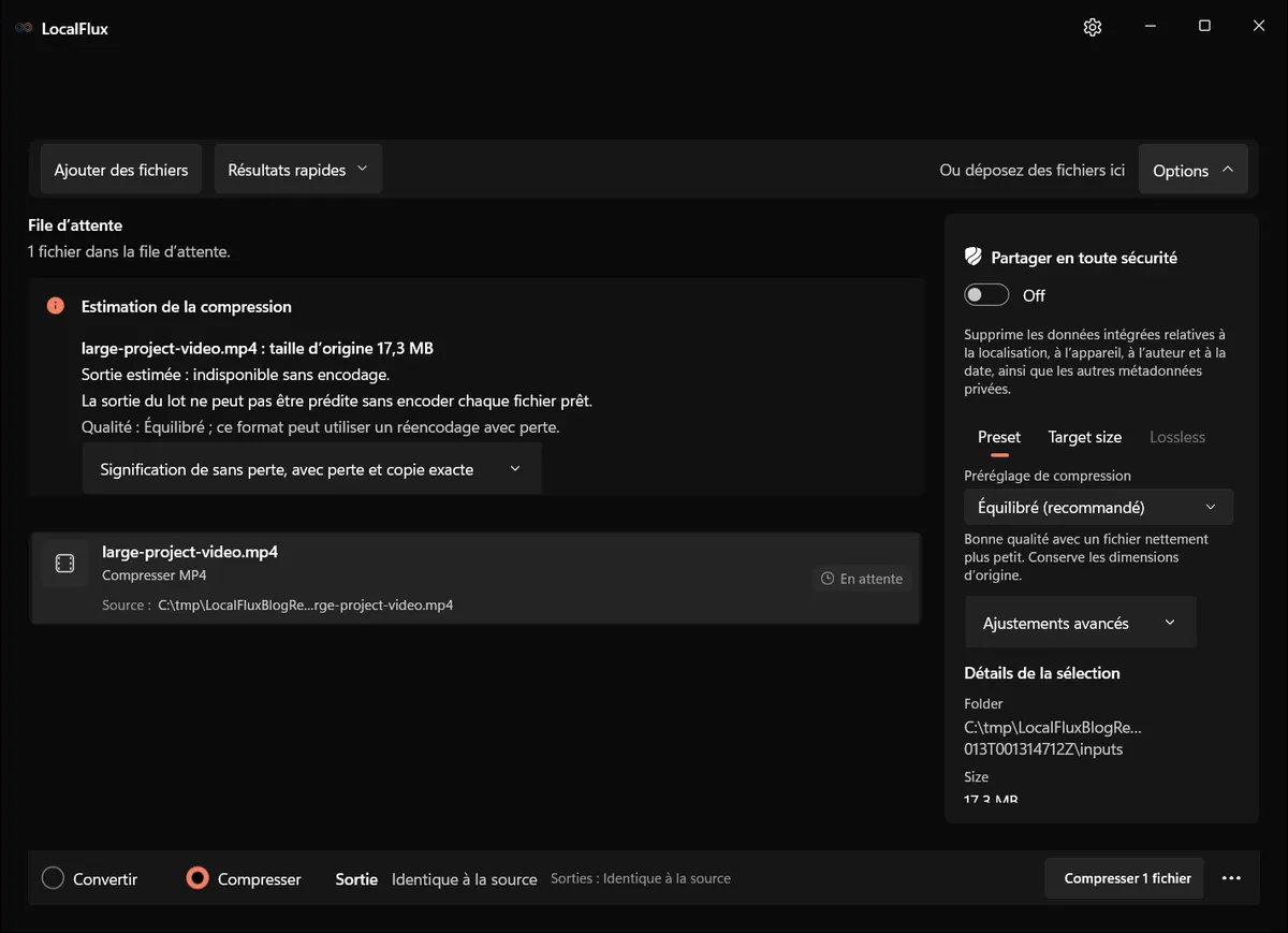 LocalFlux — Équilibré (recommandé)