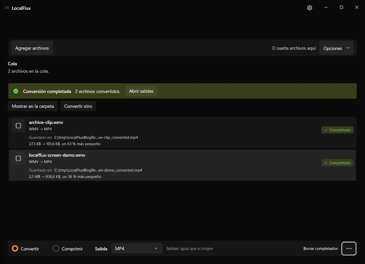 Conversión completada: WMV → MP4